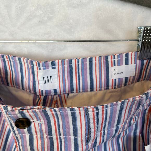 Gap striped cotton shorts spring summer size 6 preowned excellent - Picture 1 of 4